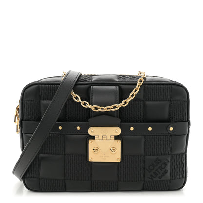 Louis Vuitton Lambskin Damier Quilt Troca MM Black 1 of 10