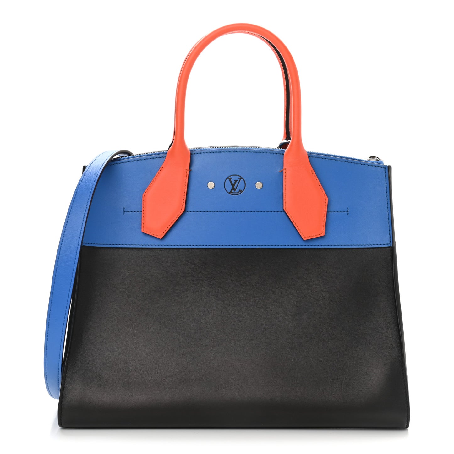 Calfskin City Steamer MM Black Blue Orange