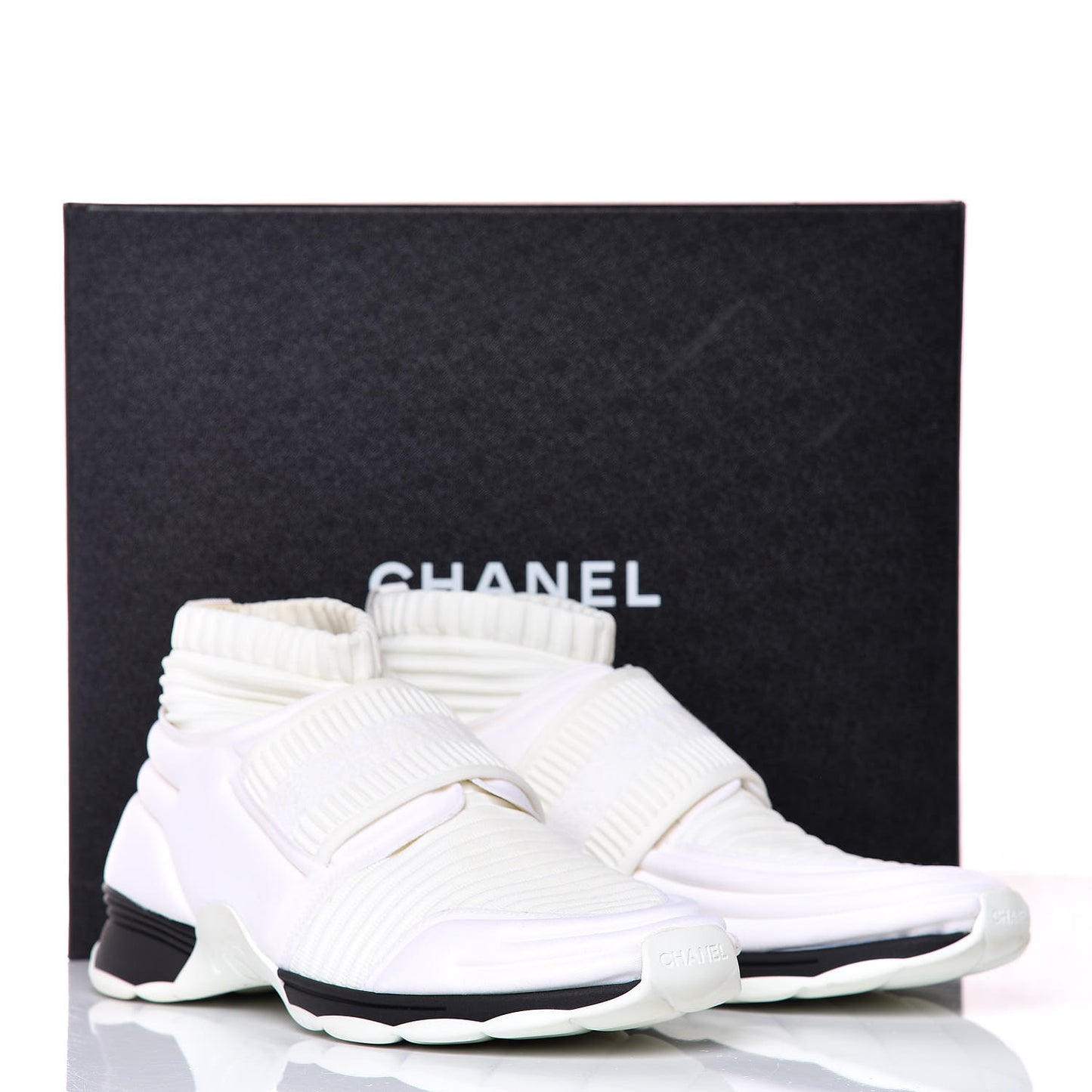 Stretch Fabric CC Sneakers 38 White