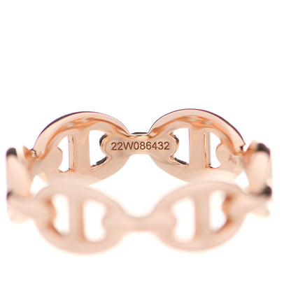 Hermes 18K Rose Gold PM Chaine D'Ancre Enchainee Ring 51 5.75 6 of 7
