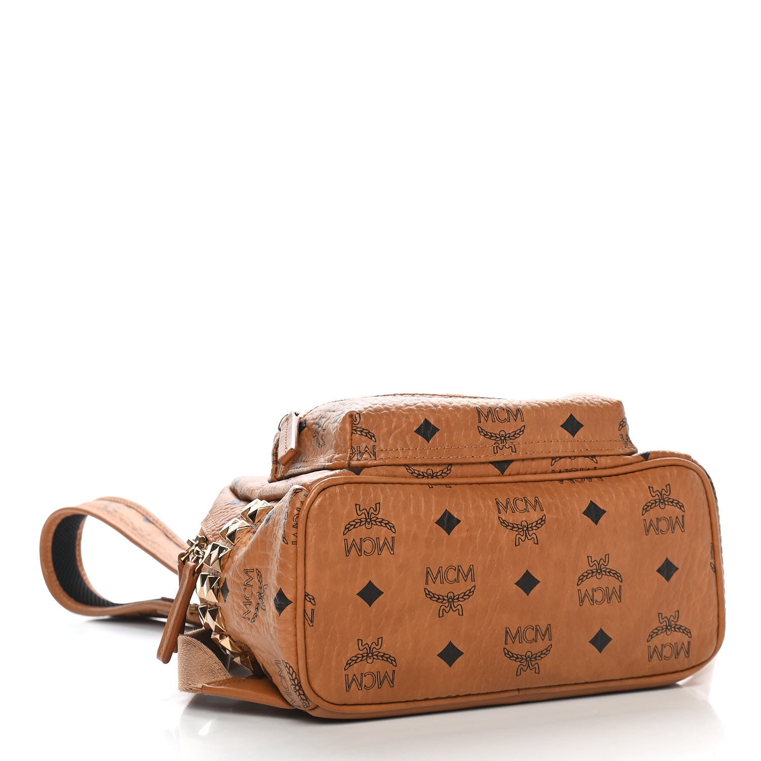 MCM Visetos Side Stud Mini Stark Backpack Cognac 4 of 8