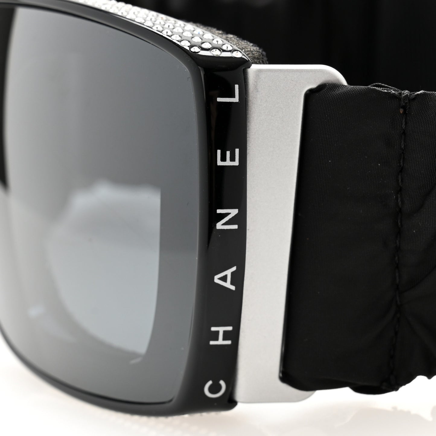 Crystal Acetate Technical Satin Shield Sunglasses Black