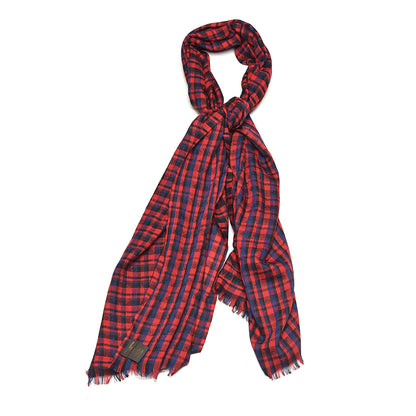 Louis Vuitton Silk Wool Etole Monogram Checks Scarf Rouge 1 of 5