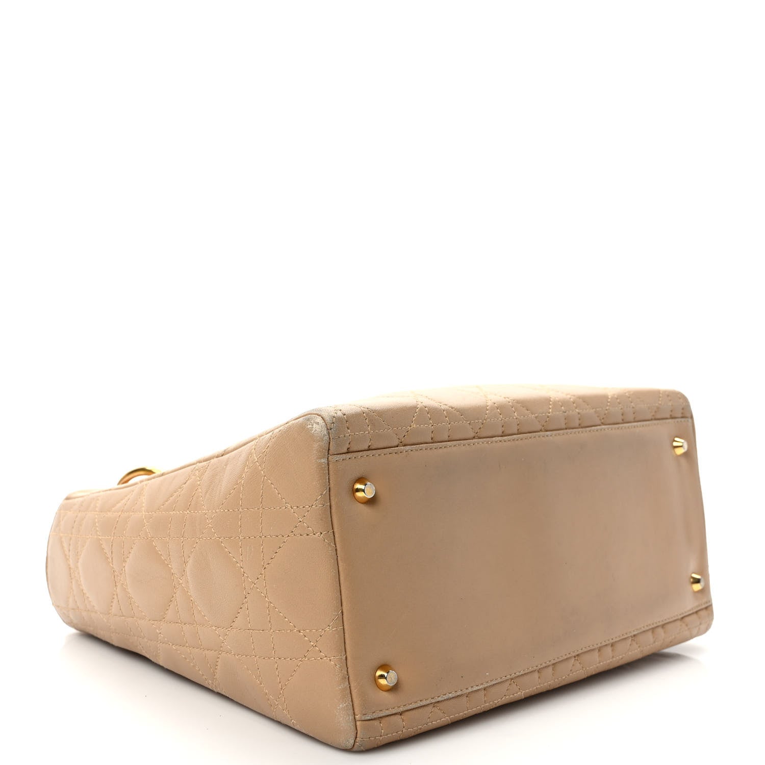 Christian Dior Lambskin Cannage Medium Lady Dior Beige 4 of 11