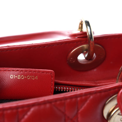 Christian Dior Lambskin Cannage Medium Lady Dior Red 11 of 12