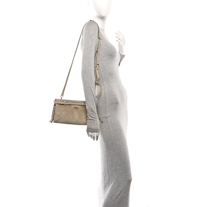 Prada Scamosciato Triangle Small Bonnie Shoulder Bag Deserto 2 of 9