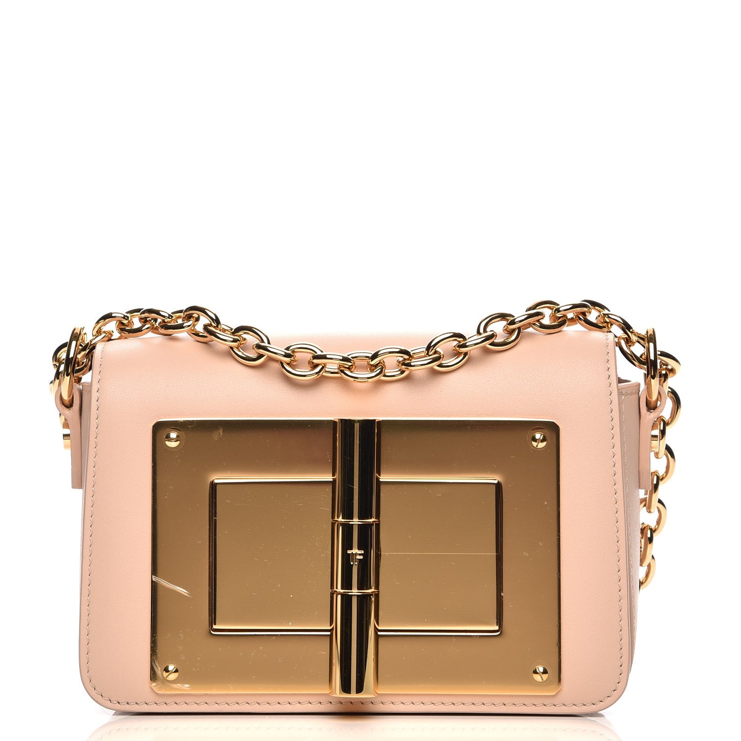 Calfskin Small Natalia Chain Bag Nude