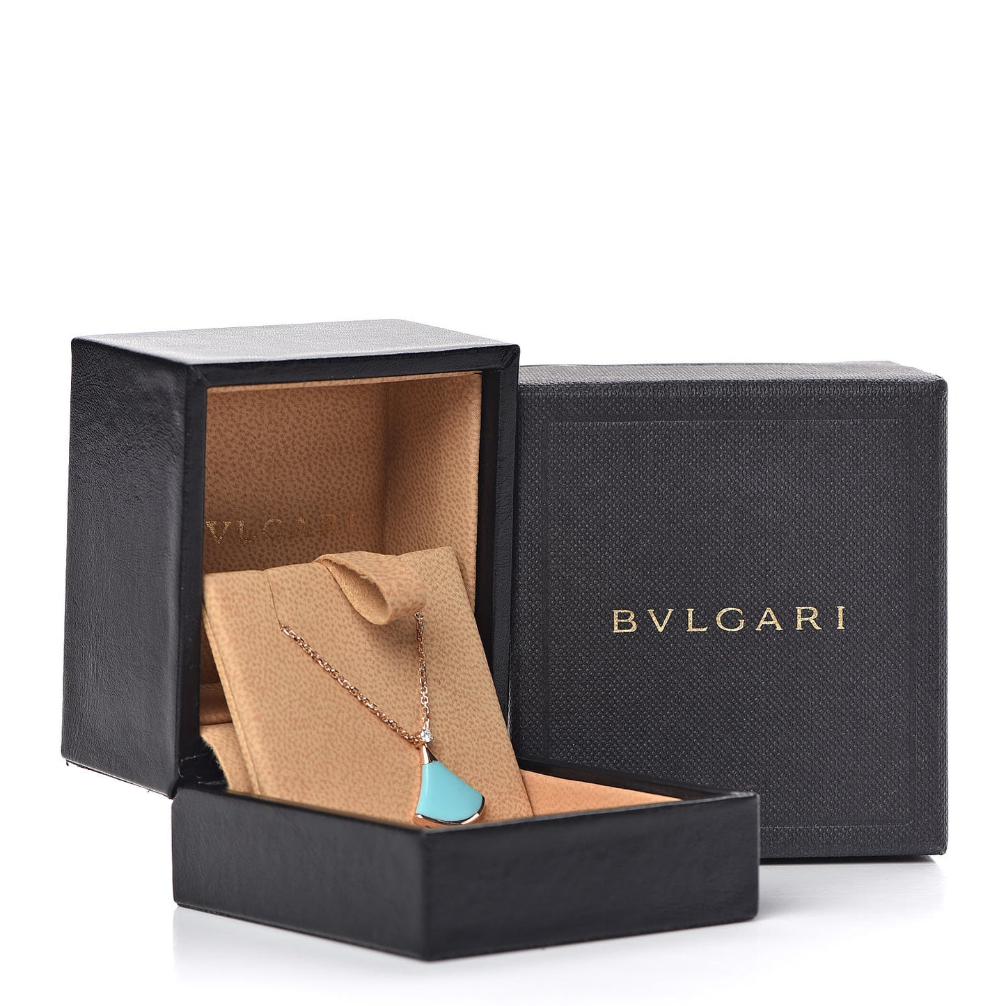 18K Rose Gold Diamond Turquoise Divas' Dream Pendant Necklace
