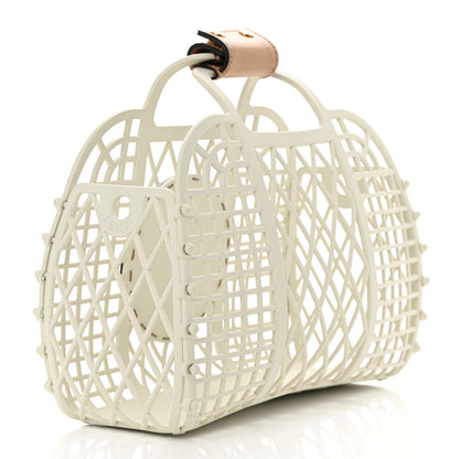 Fendi Recycled Plastic Vitello Liberty Matte Small Fendi Basket White Ice Miele Scuro 2 of 13