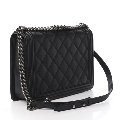 Chanel Calfskin Double Stitch Large Boy Flap Black 2 of 12