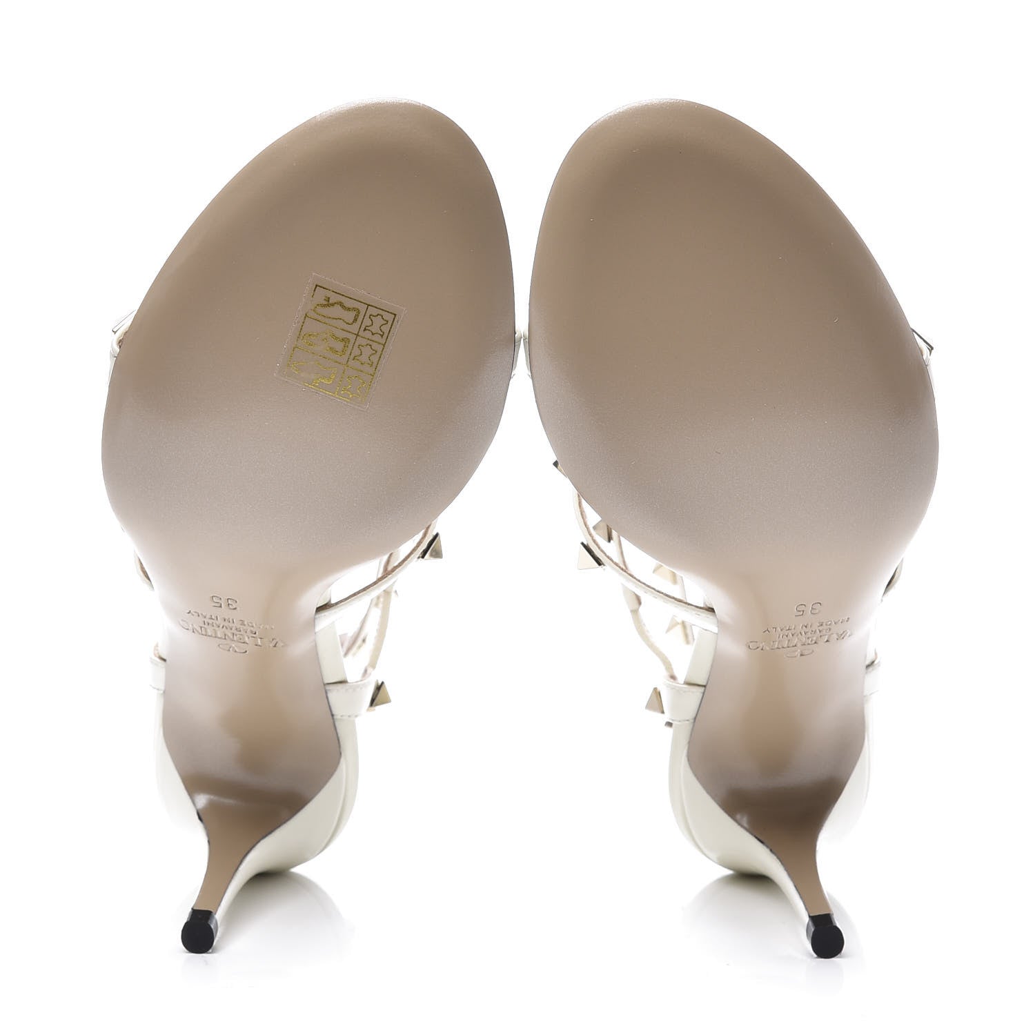 Valentino Garavani Patent Rockstud Gladiator 70mm Sandals 35 Light Ivory 6 of 11