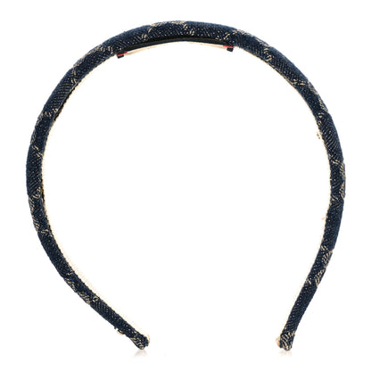 Gucci Denim Monogram Headband 1 of 6
