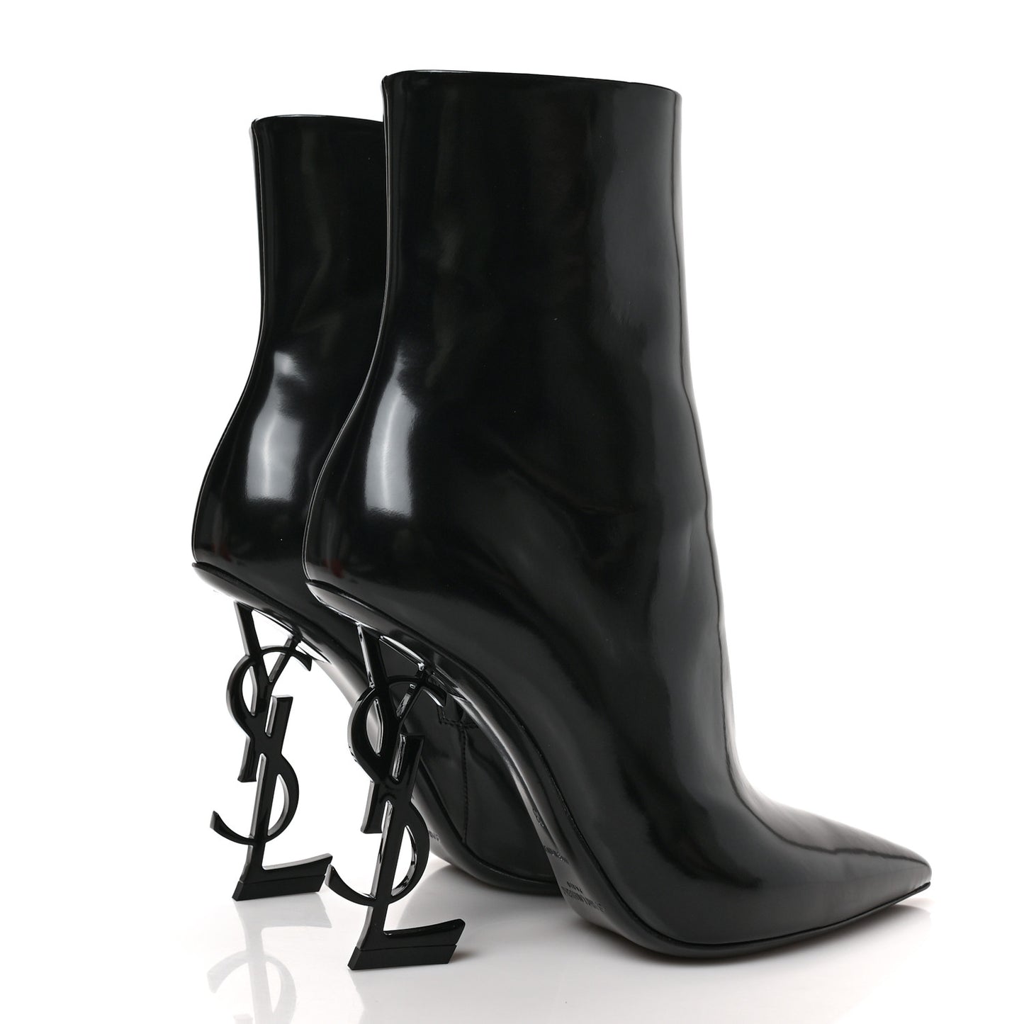 Glazed Calfskin Opyum Ankle Boots 38 Black