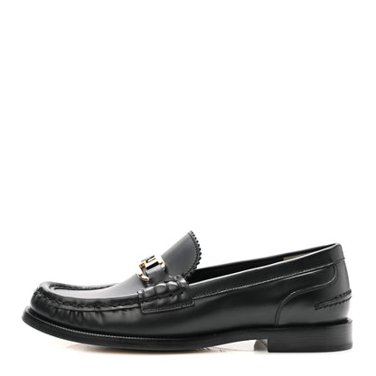 Fendi Vitello Womens O'Lock Loafers 36.5 Black 1 of 7