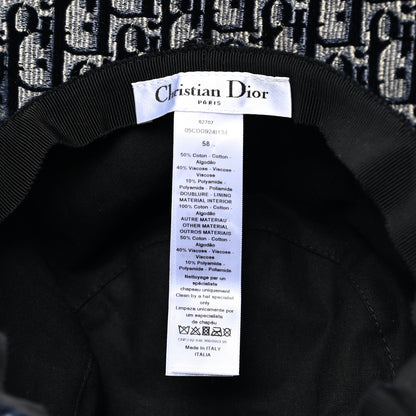 Christian Dior Velvet Oblique Large Brim Bucket Hat 58 Bleu Marine 8 of 9