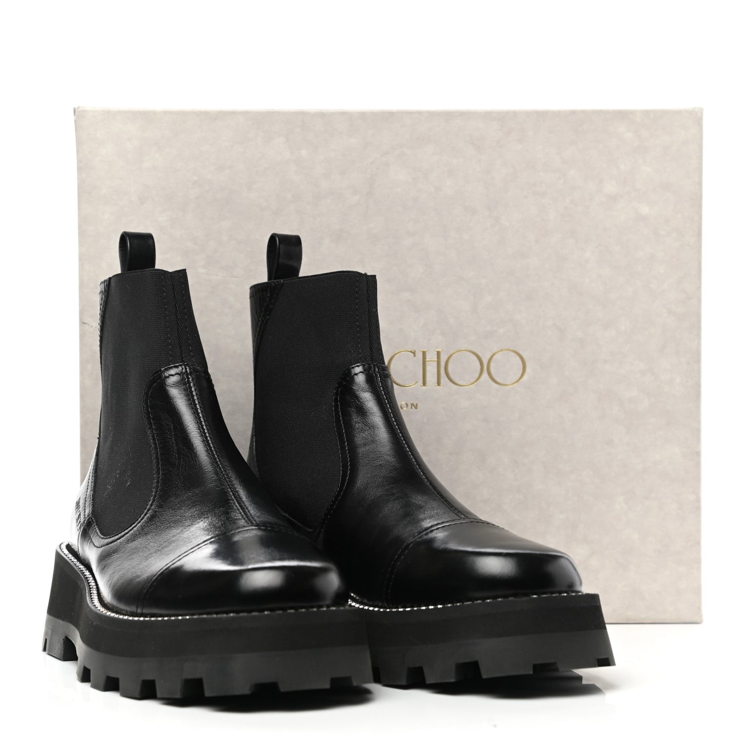 Vintage Calfskin Crystal Clayton Flat Boots 39.5 Black