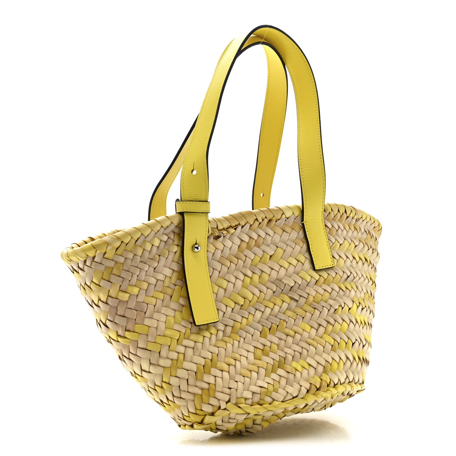 Loewe Raffia Small Basket Tote Bag Natural Yellow 3 of 13