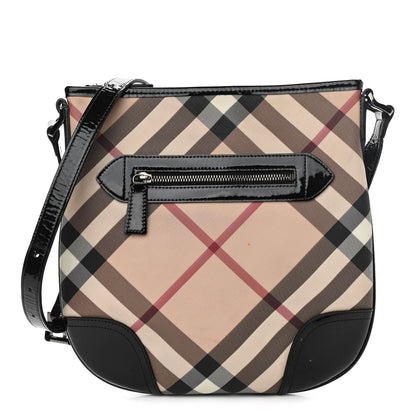 Burberry Patent Nova Check Dryden Crossbody Bag Black 1 of 11