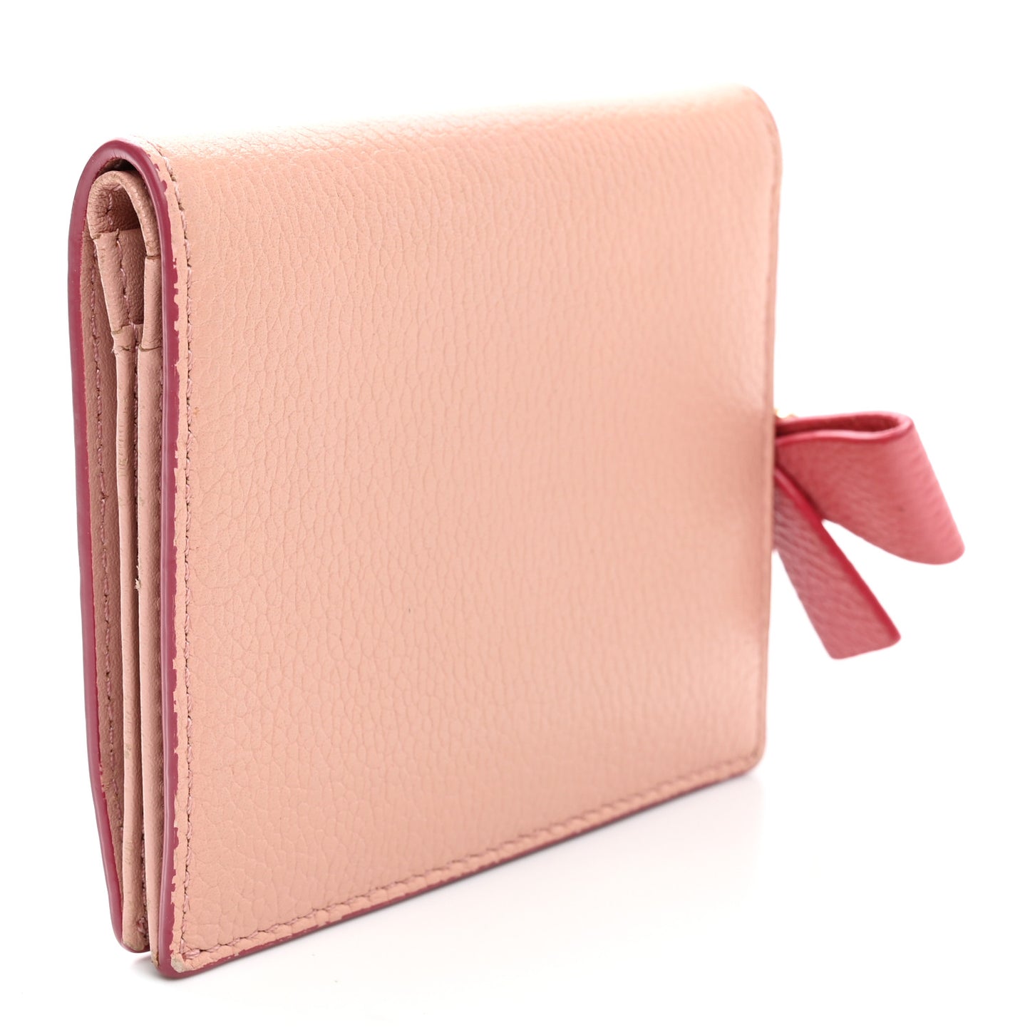 Grained Calfskin Mina Mini Wallet Pink Blush