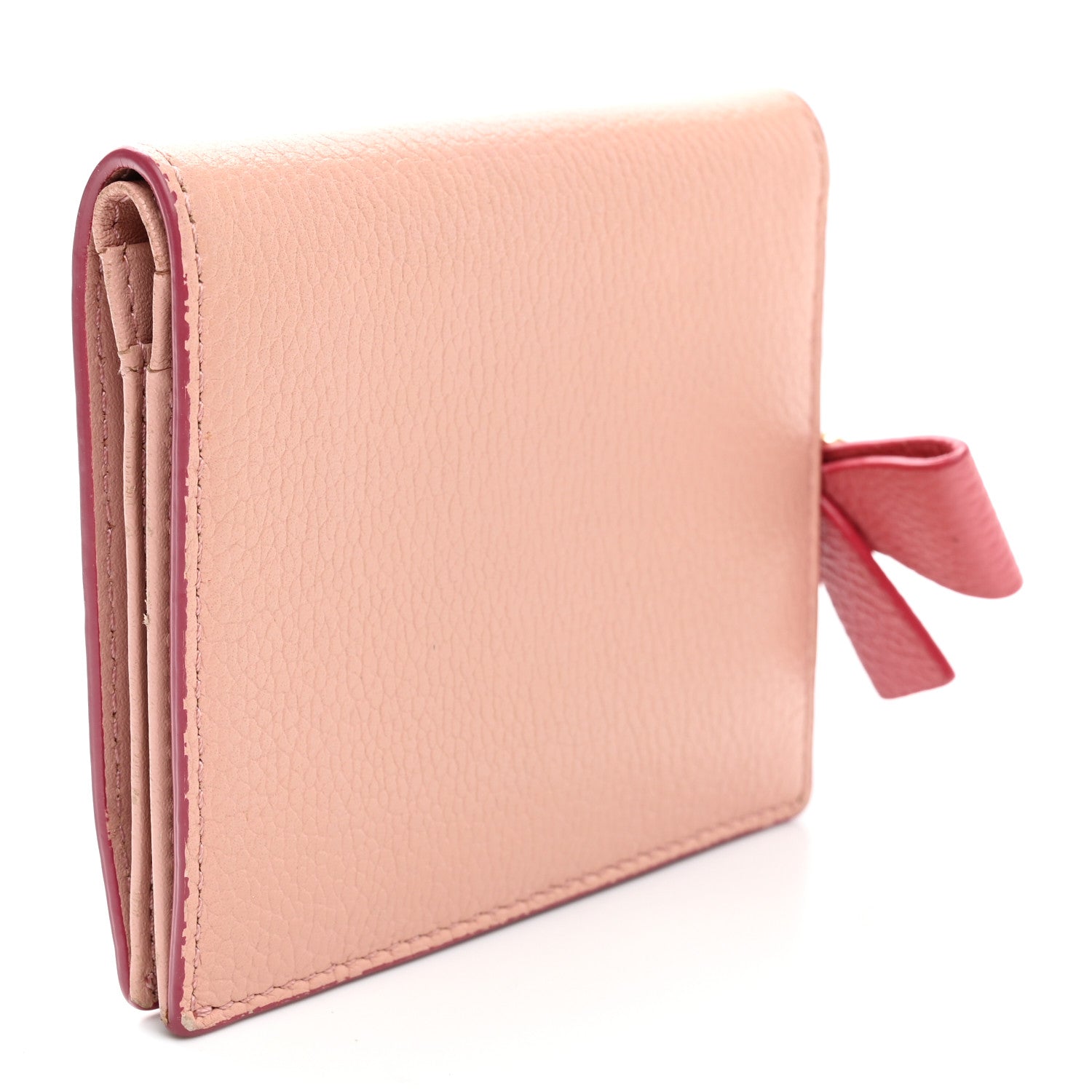 MCM Grained Calfskin Mina Mini Wallet Pink Blush 3 of 14