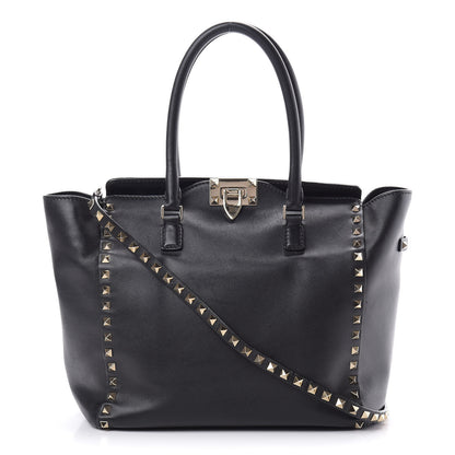 Valentino Garavani Vitello Rockstud Double Handle Tote Black 1 of 14