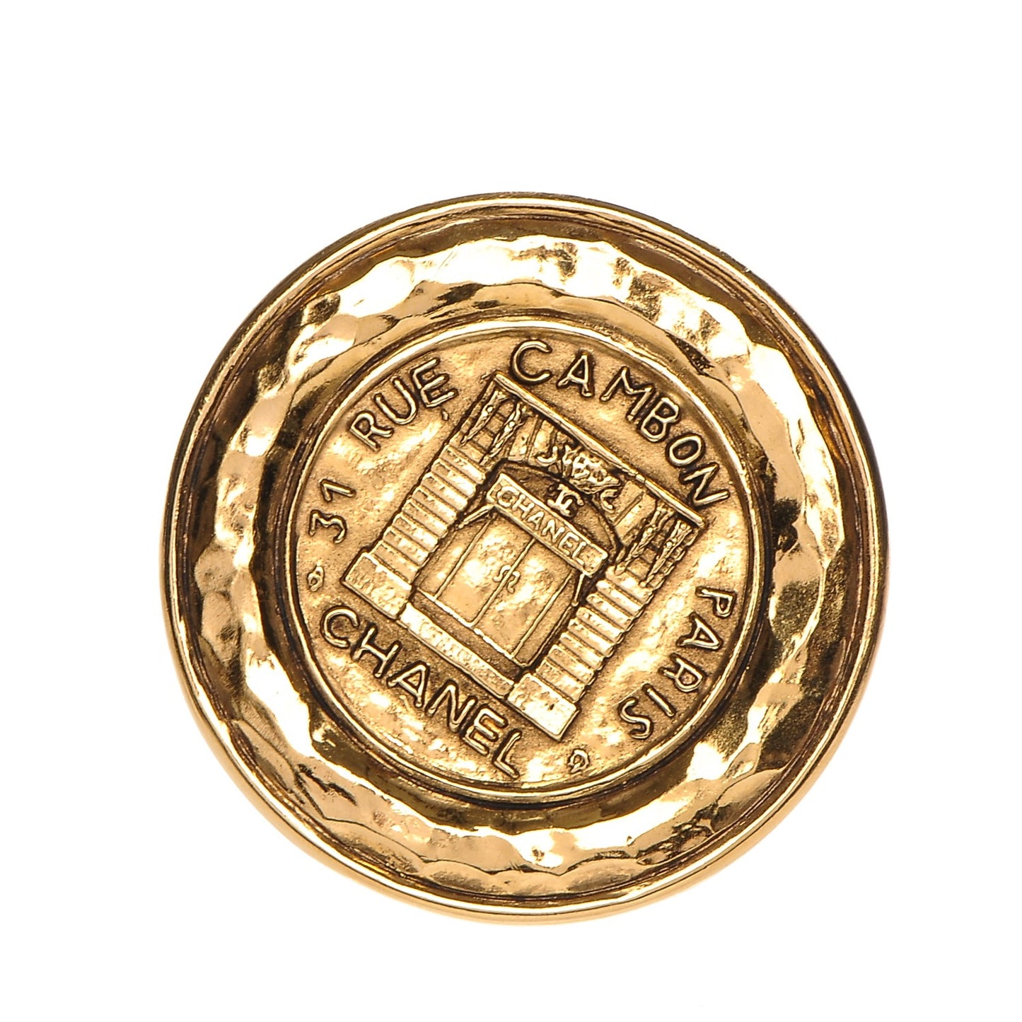 Medallion CC Brooch Gold