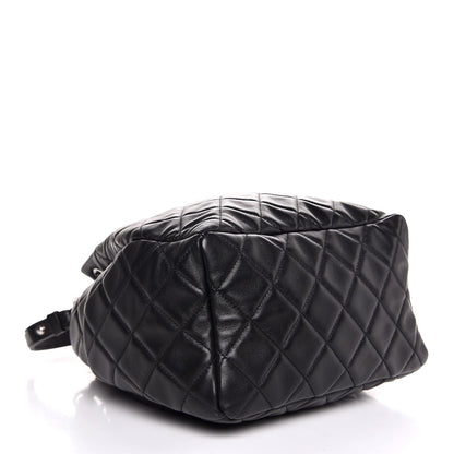 Chanel Lambskin Quilted CC Chain Drawstring Tote Black 5 of 13