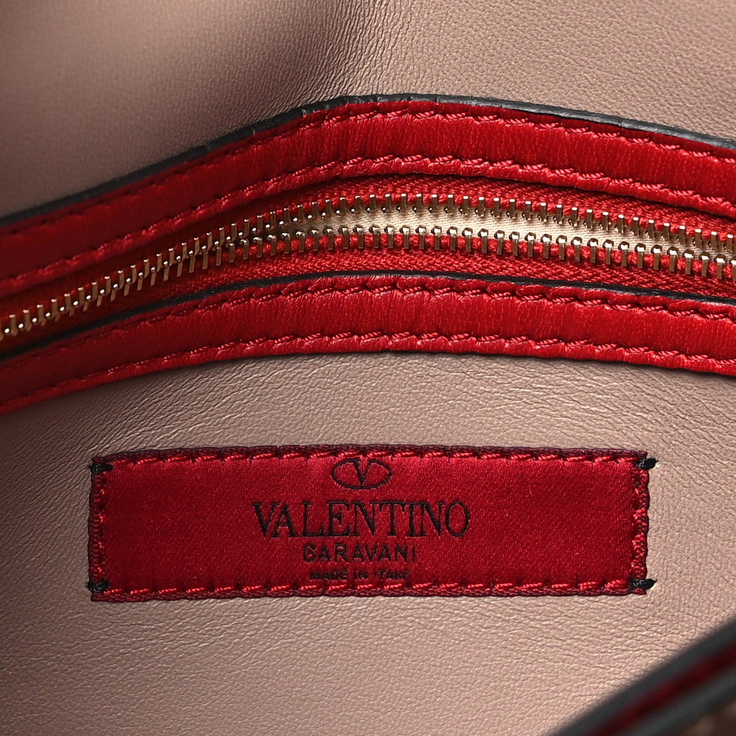 Nappa Rockstud Wristlet Clutch Rosso Valentino
