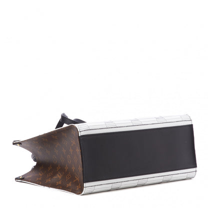 Louis Vuitton X FORNASETTI Calfskin Architettura Onthego MM Black White 4 of 8