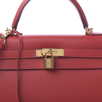 Hermes Epsom Kelly Sellier 32 Rouge Casaque 8 of 11