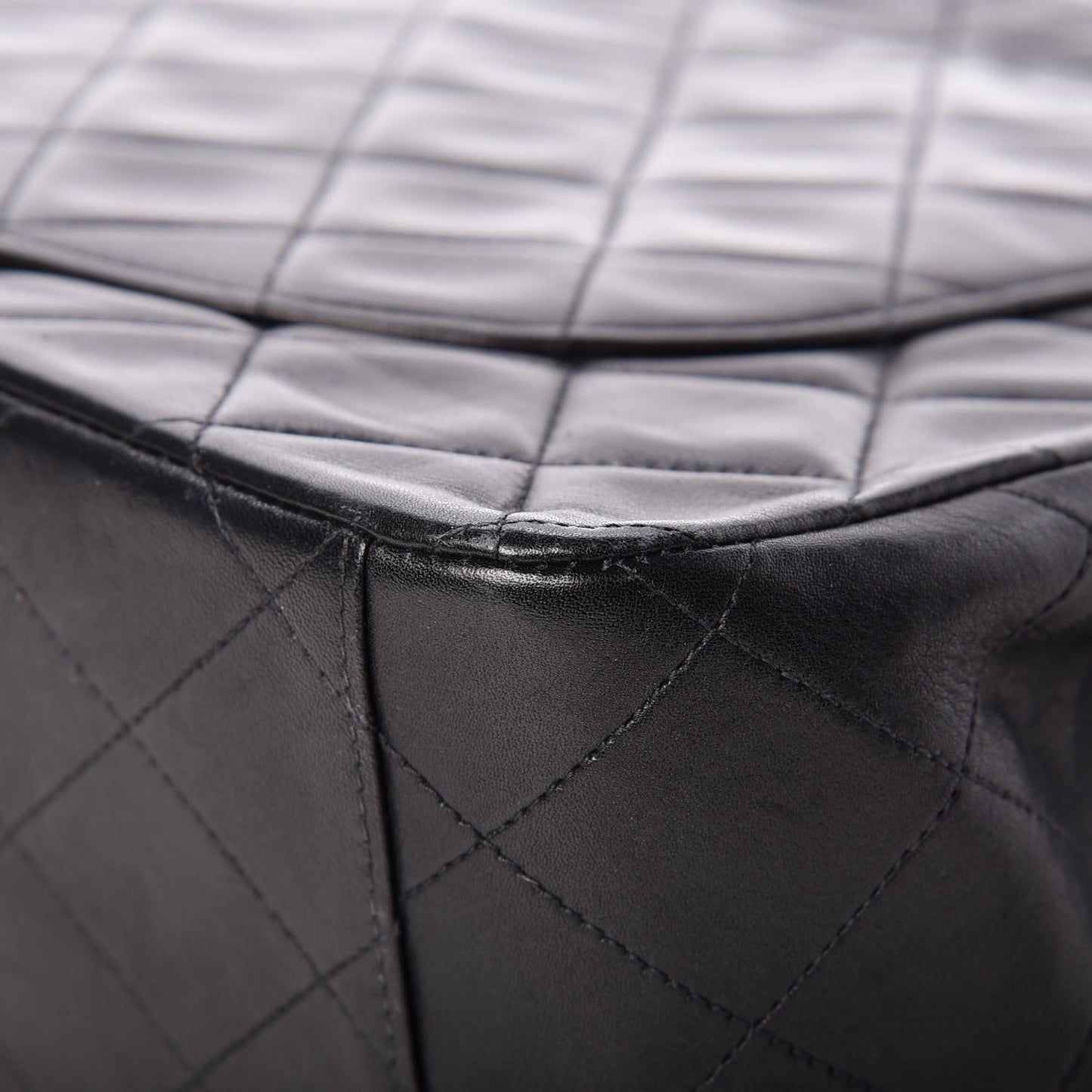 Lambskin Quilted XL Jumbo Single Flap Black