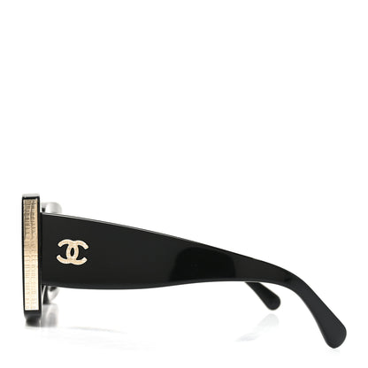 Chanel Acetate Rectangle Sunglasses 5435 Black 3 of 7