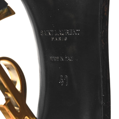 Saint Laurent Patent Calfskin Opyum 110 Sandals 41 Black Gold 7 of 9