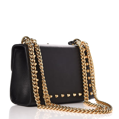 Gucci Calfskin Studded Small Padlock Shoulder Bag Black 3 of 8