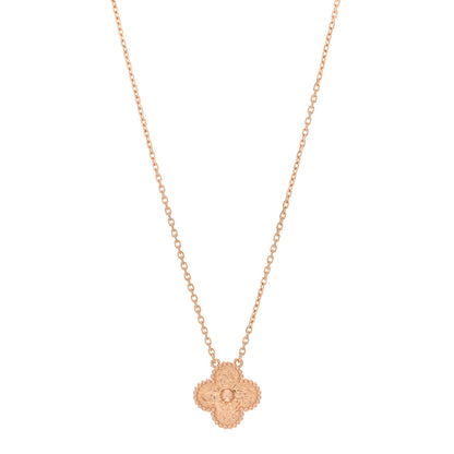 Van Cleef & Arpels 18K Rose Gold Vintage Alhambra Pendant Necklace 1 of 6