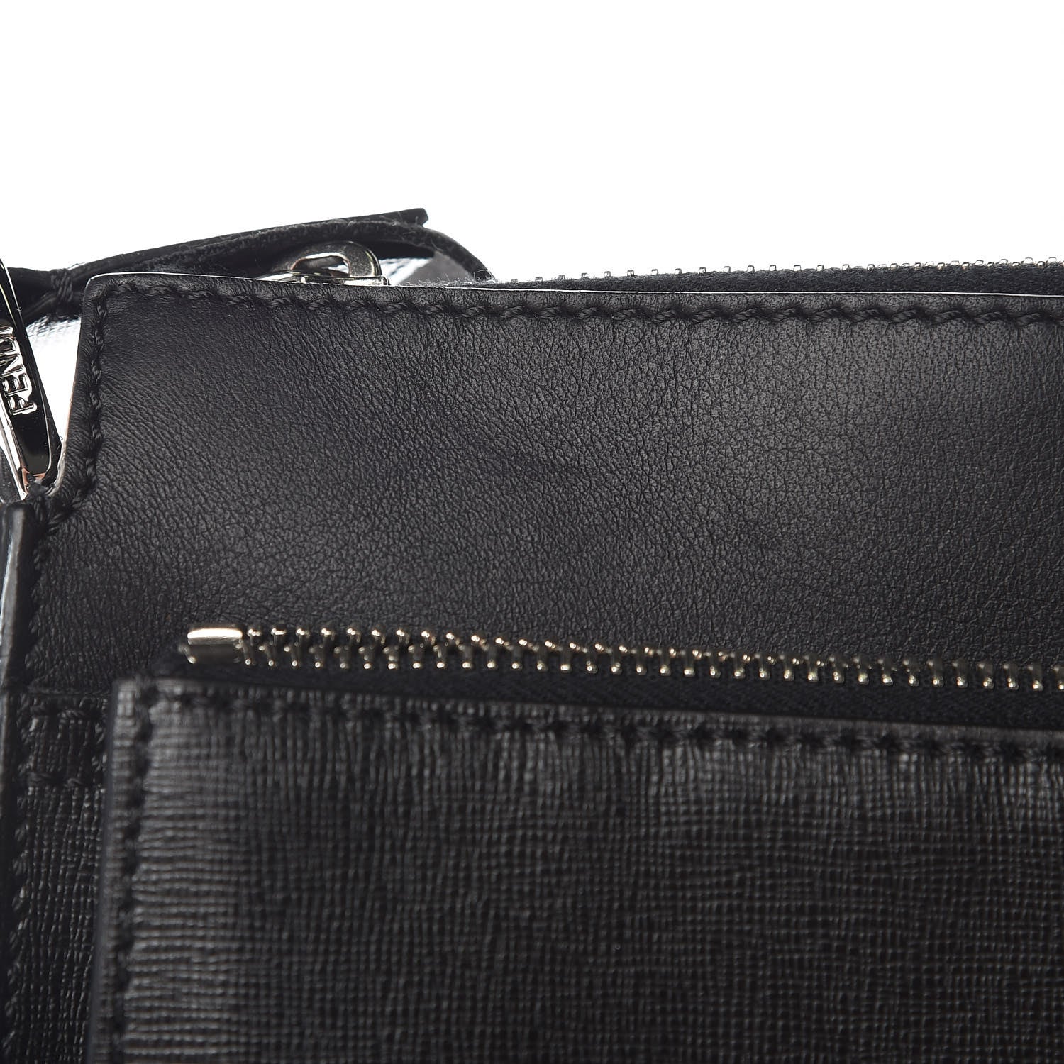 Fendi Vitello Elite Flamingo Messenger Bag Black 9 of 11