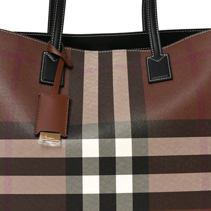 Burberry E-Canvas Check Medium Soft TB Tote Dark Birch Brown 7 of 9