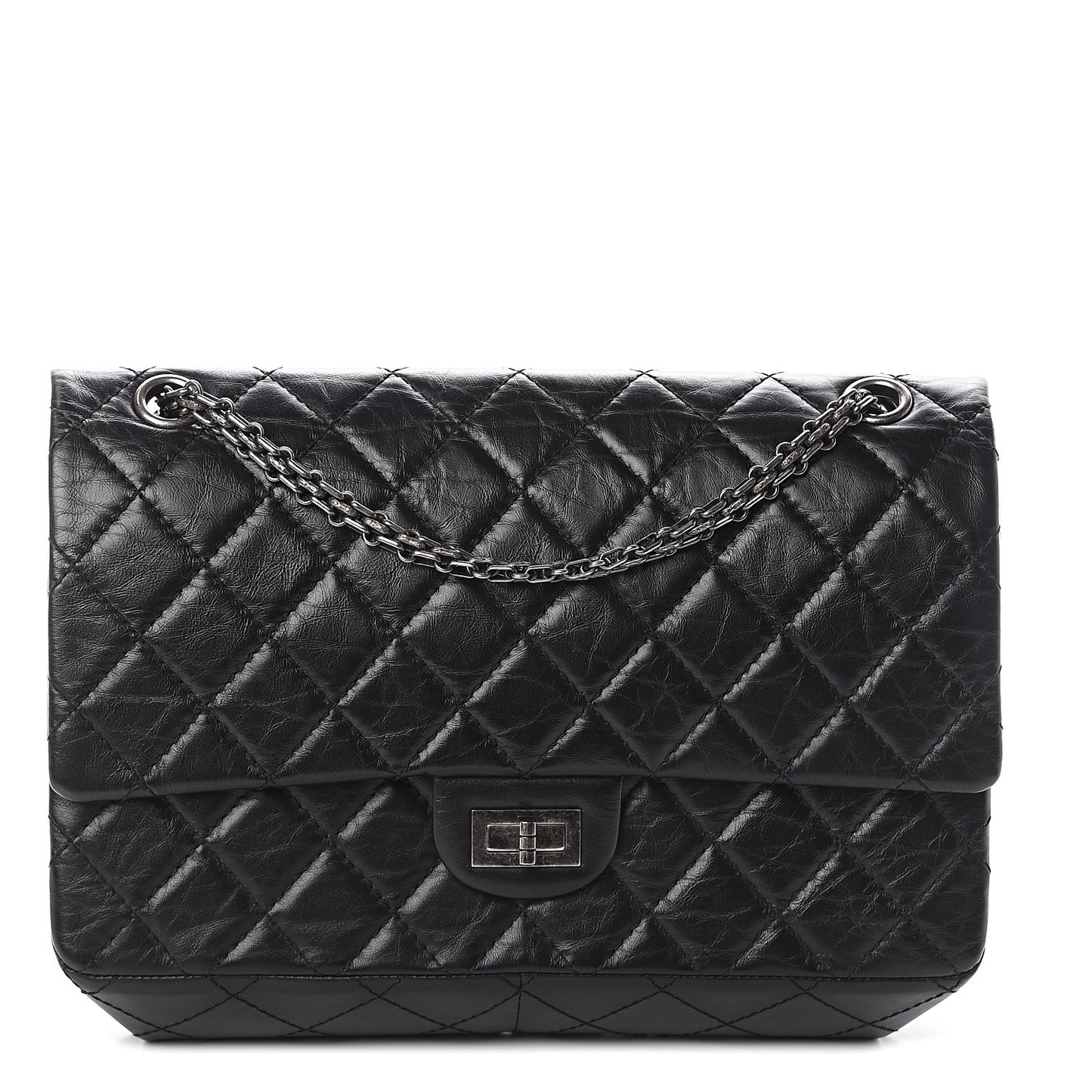 Aged Calfskin Quilted 2.55 Reissue 226 Flap Black