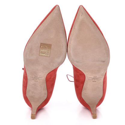 Valentino Garavani Suede Rockstud Gladiator Lace Up Pumps 36.5 Rosso Valentino 5 of 9