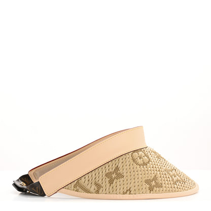 Louis Vuitton Calfskin Raffia Monogram Strawgram Visor Natural 5 of 10