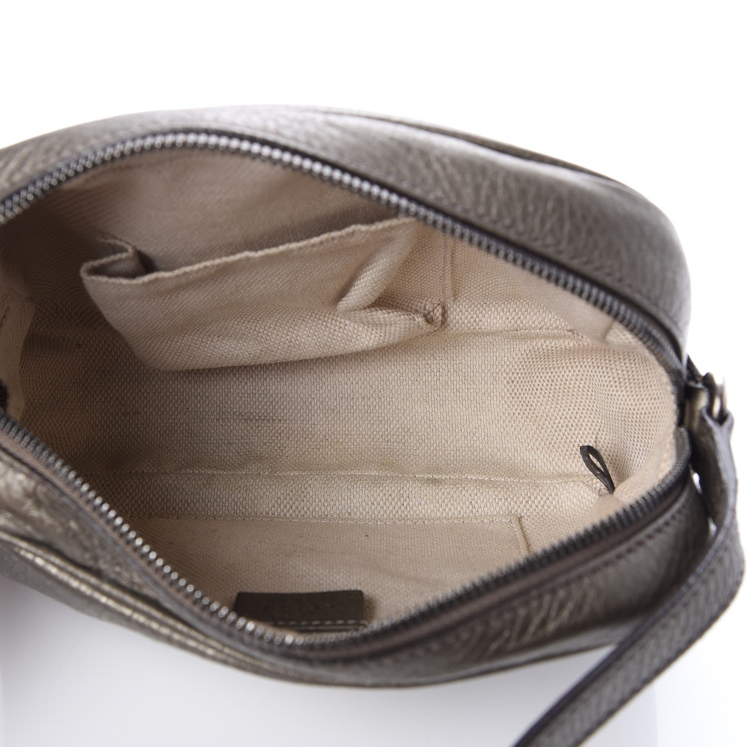Gucci Metallic Pebbled Calfskin Small Soho Disco Bag Sasso 5 of 7