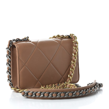 Chanel Lambskin Quilted 19 Wallet On Chain WOC Brown 3 of 11