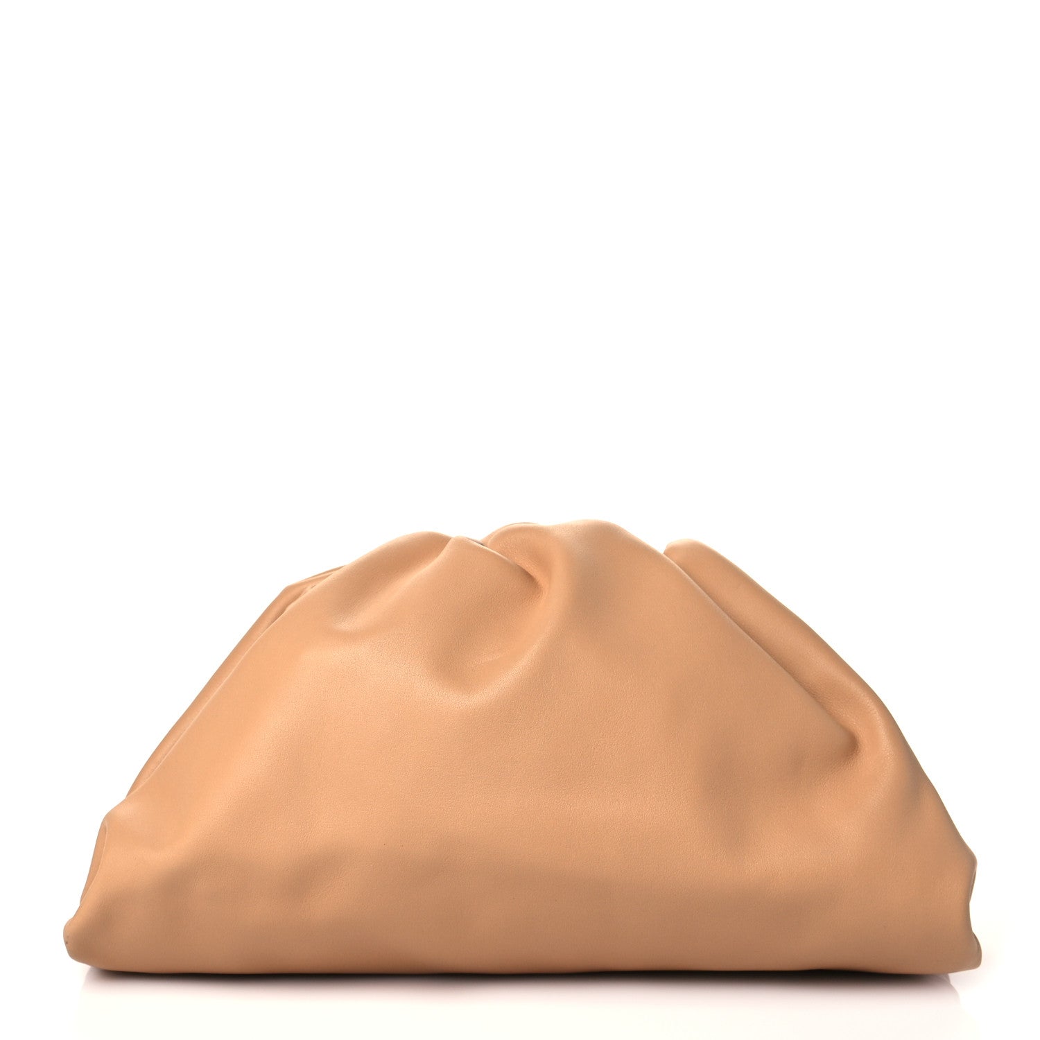 Bottega Veneta Smooth Butter Calf The Pouch Oversized Clutch Almond 1 of 11