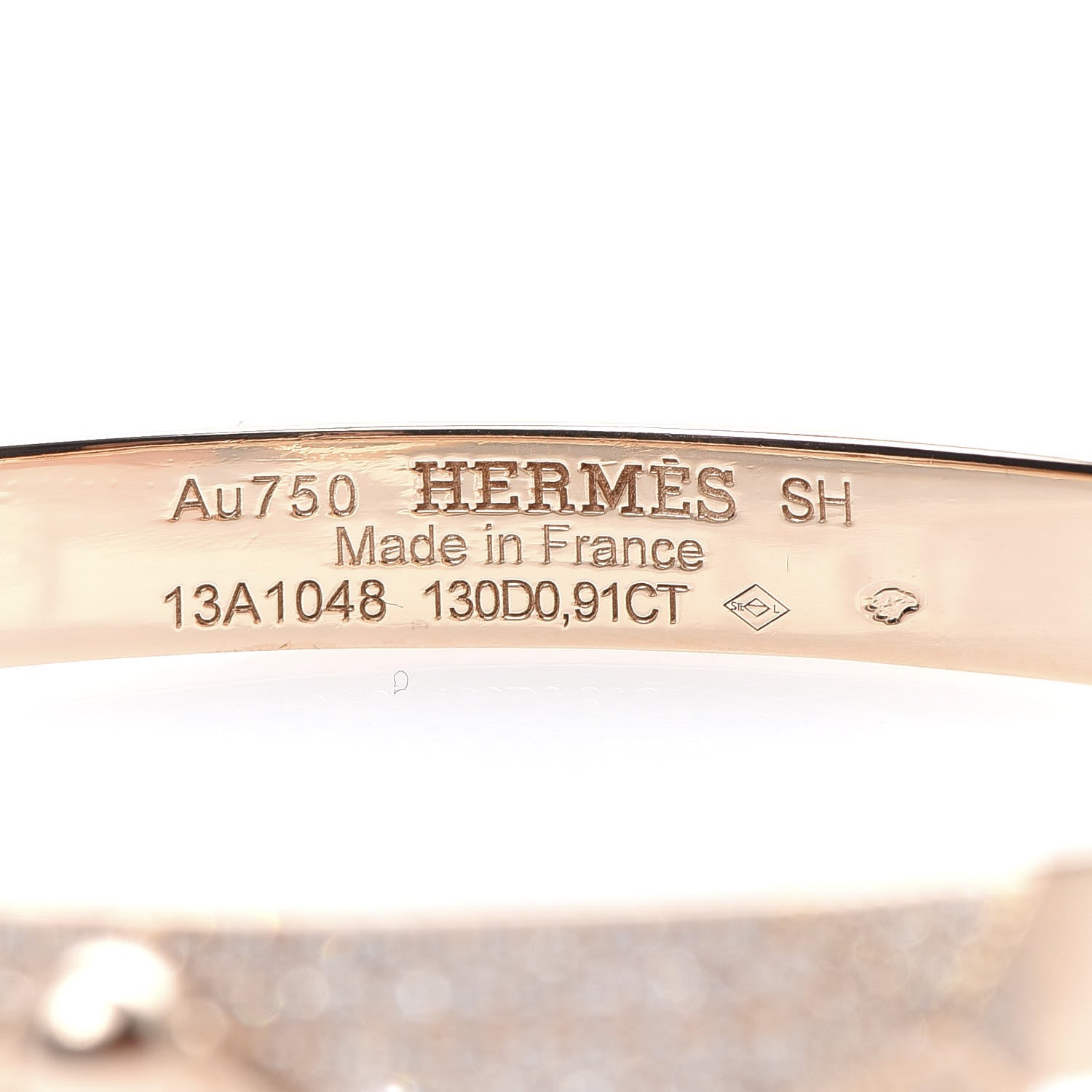 Hermes 18K Rose Gold Diamond PM Collier De Chien Pave Bracelet SH 4 of 6