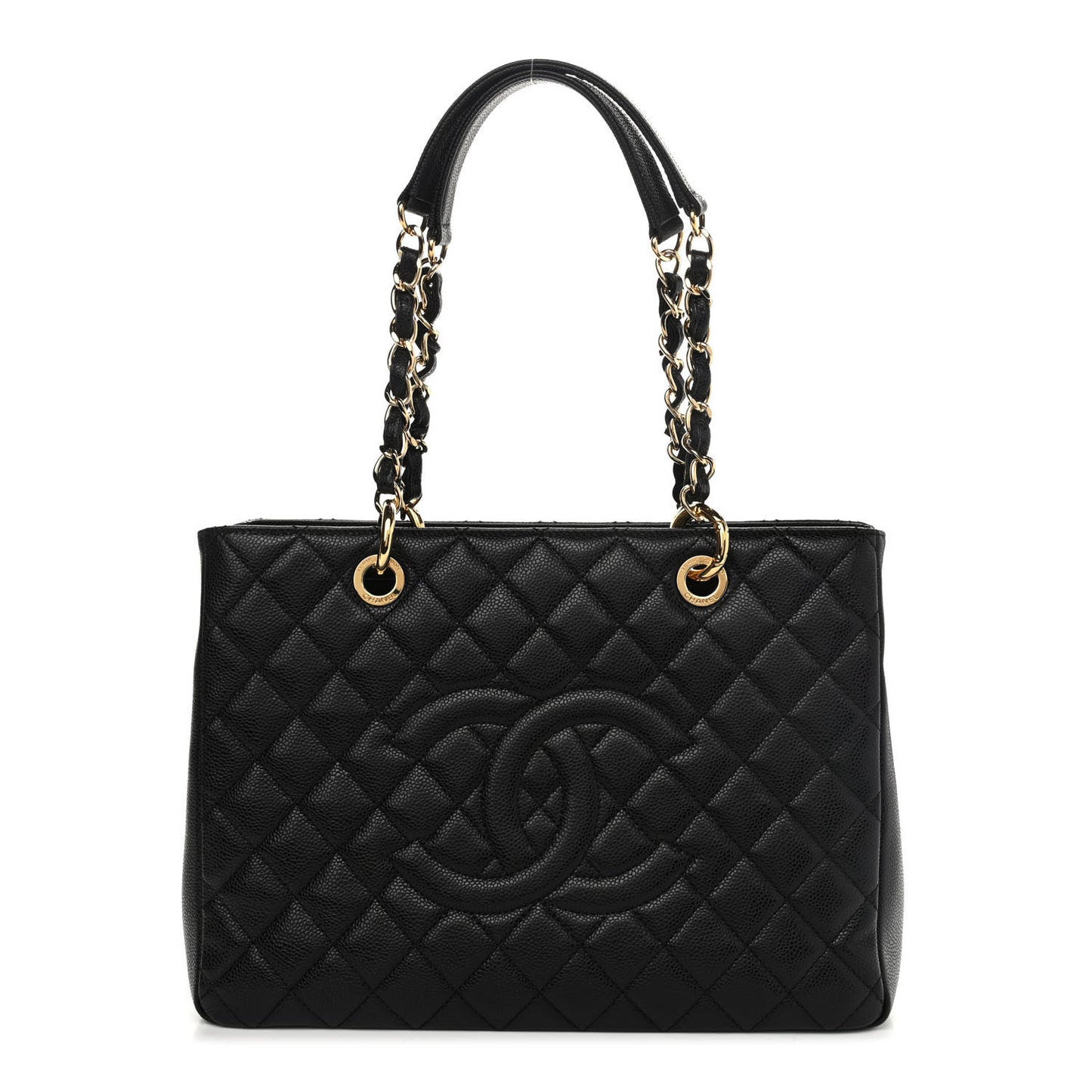 Caviar Quilted Grand Shopping Tote GST Black