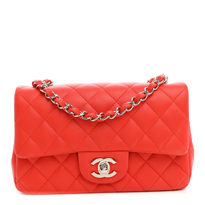 Chanel Lambskin Quilted Mini Rectangular Flap Red 1 of 10