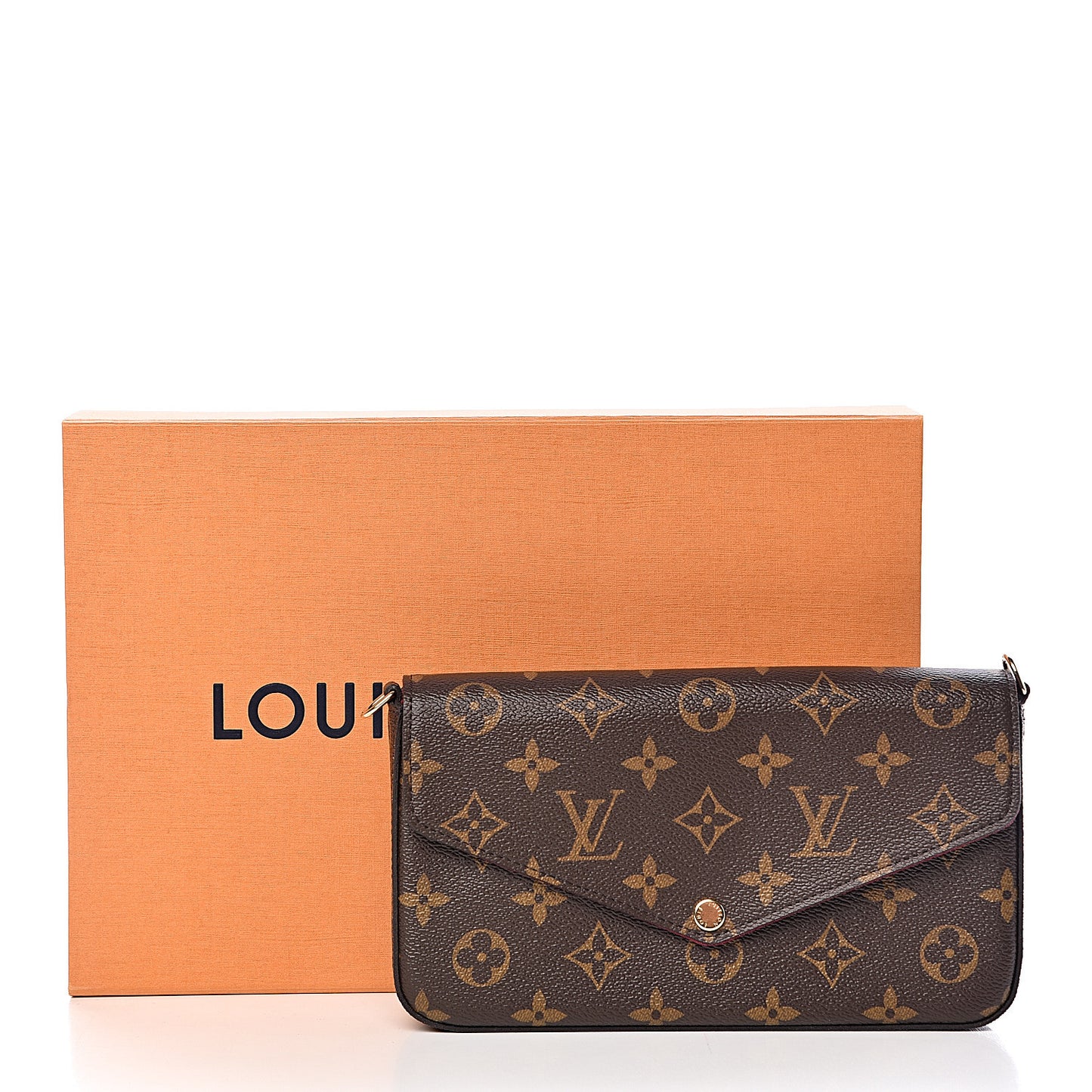Monogram Pochette Felicie Chain Wallet Fuchsia