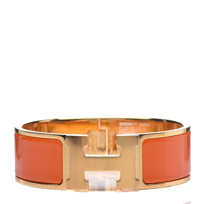 Hermes Enamel Wide Clic Clac H Bracelet GM Orange 1 of 5