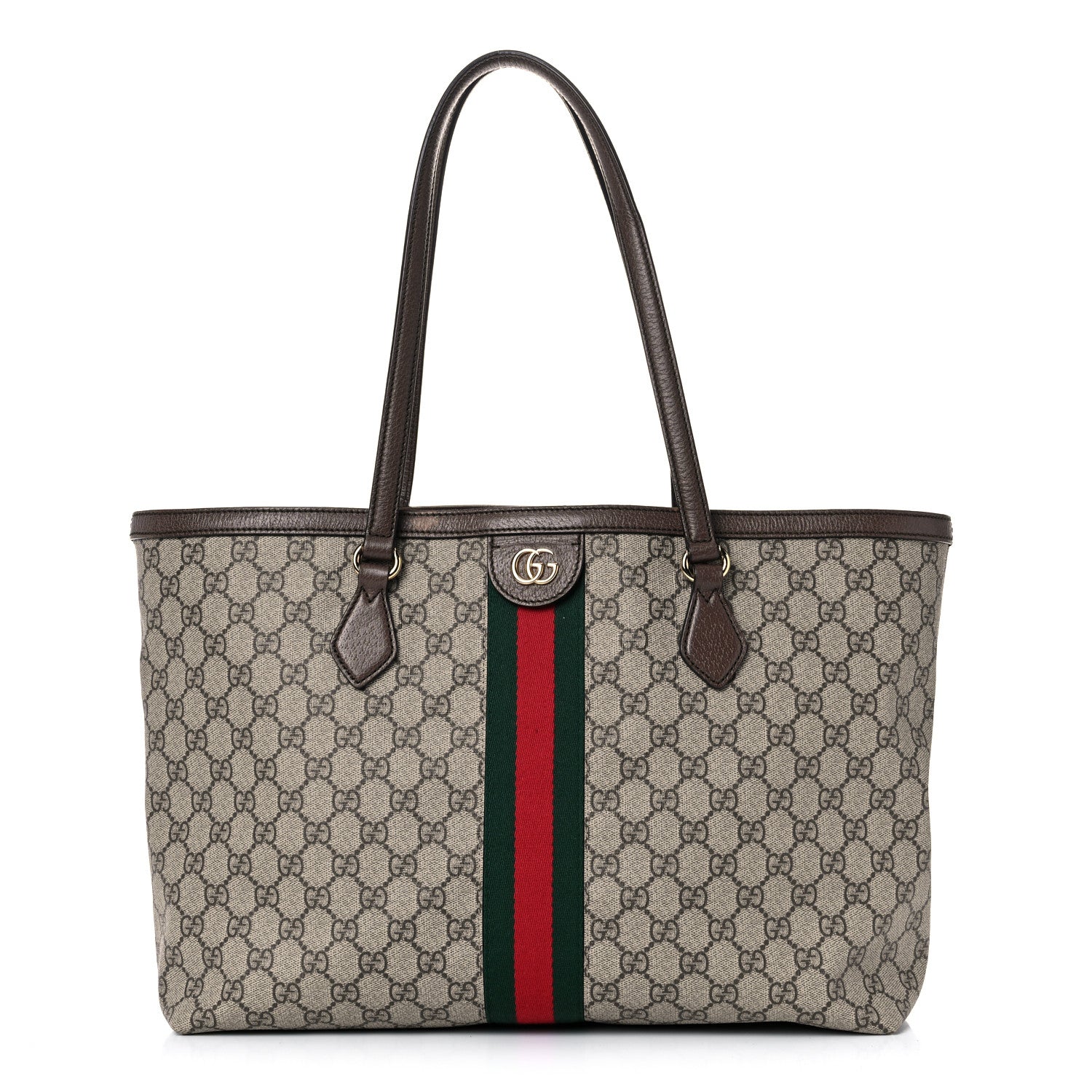 Gucci GG Supreme Monogram Medium Ophidia Shopping Tote Brown 1 of 19