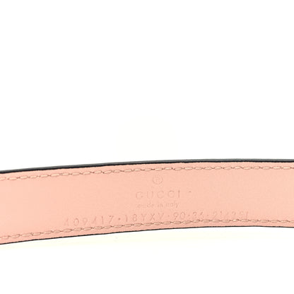 Gucci Azalea Calfskin Enamel Monochrome Double G 20mm Belt 90 36 Perfect Pink 3 of 6
